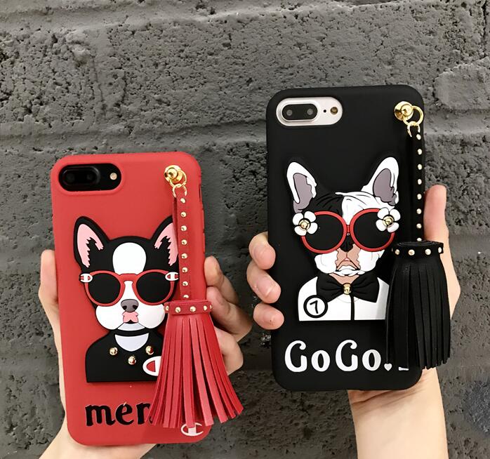 カワイイ犬いぬフレンチブルドッグiPhone13ケース立体リベット