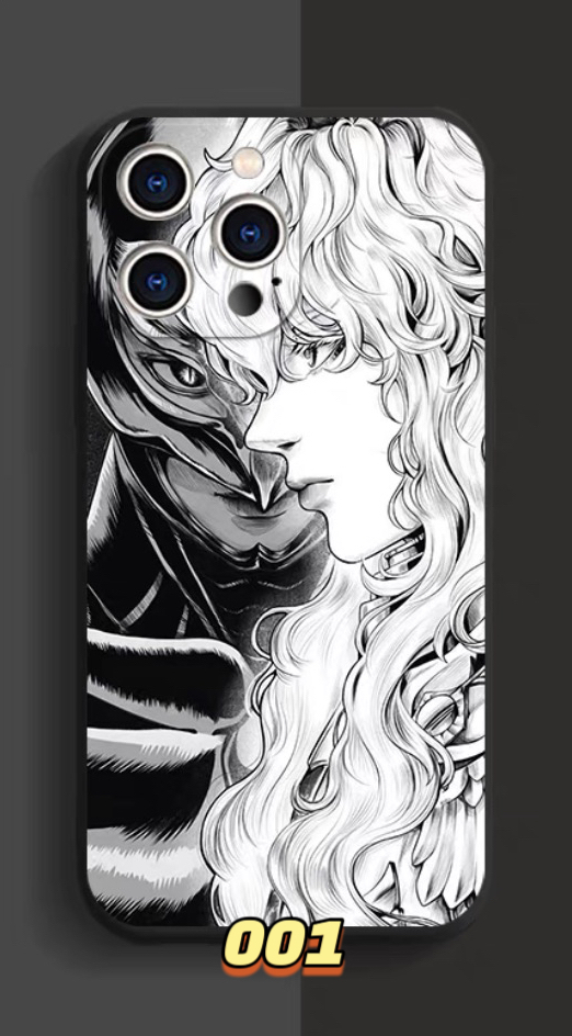 ベルセルク 三浦建太郎アイフォン16pro/15/13ケース ガッツ漫画iPhone14promaxパック キャスカ黒白い