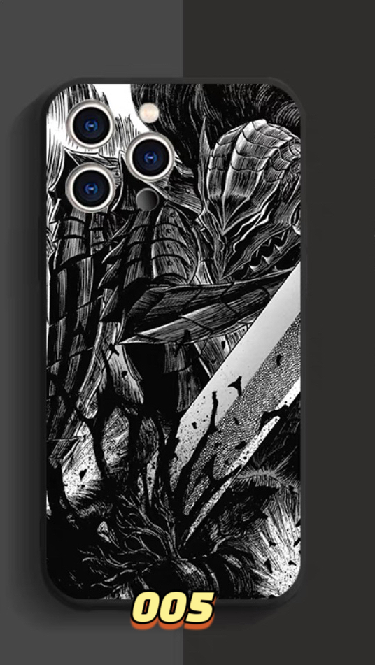 ガッツ漫画iPhone14promaxパック キャスカ黒白いキャラクターiPhone16promax/11薄型スマホケース人気かっこいい