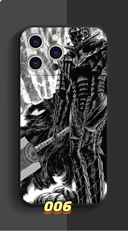 ガッツ漫画iPhone14promaxパック キャスカ黒白いキャラクターiPhone16promax/11薄型スマホケース人気かっこいい