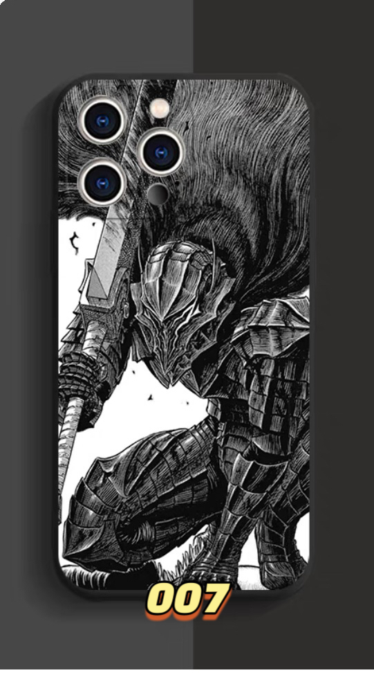ガッツ漫画iPhone14promaxパック キャスカ黒白いキャラクターiPhone16promax/11薄型スマホケース人気かっこいい