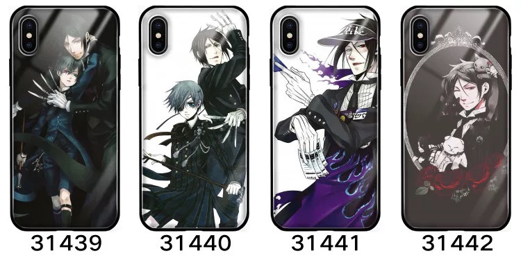 全機種対応セバスチャン・ミカエリスiphone16promax/16e/15proガラスケース人気キャラクター漫画シエル・ファントムハイヴ葬儀屋iPhone 15カバー