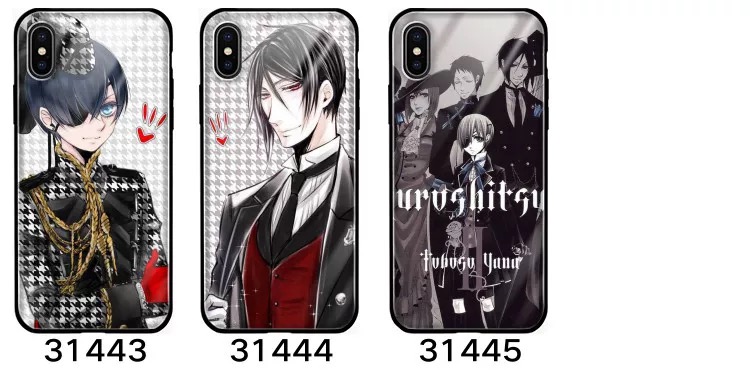 全機種対応セバスチャン・ミカエリスiphone16promax/16e/15proガラスケース人気キャラクター漫画シエル・ファントムハイヴ葬儀屋iPhone 15カバー